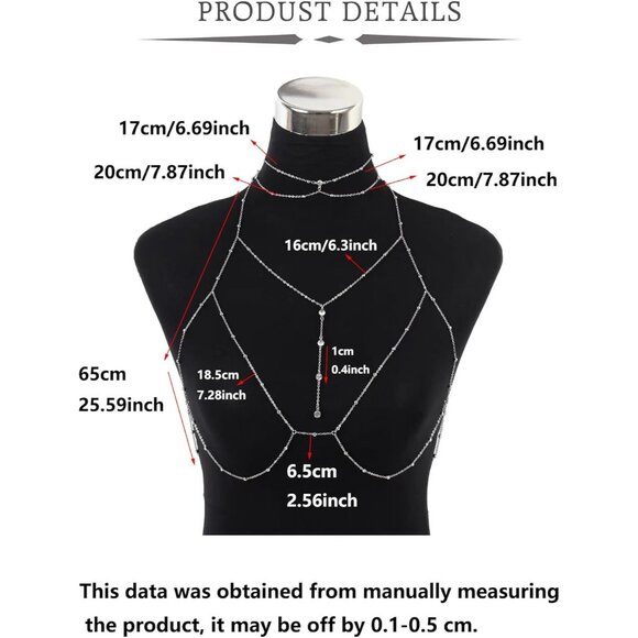 🆕 Women Silver Rhinestone Peal Back Chain Necklace Lingerie Waist Belly Jewelry - Picture 5 of 7